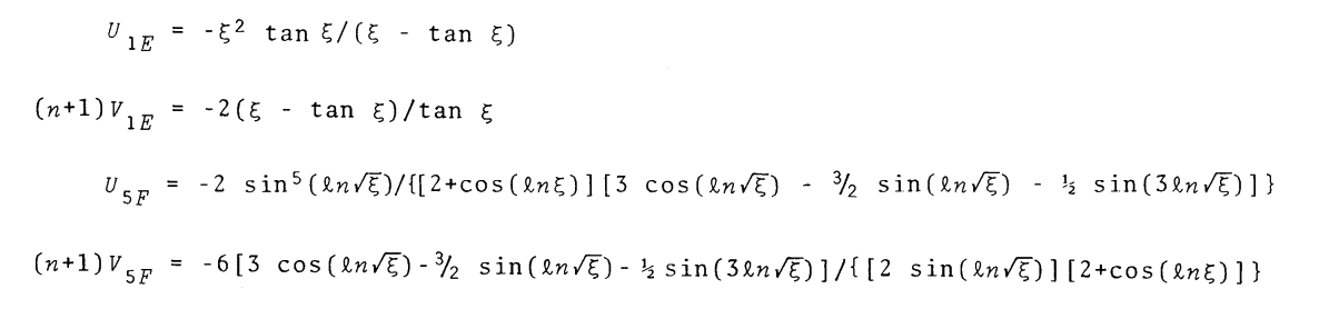 U and V Functions from Murphy (1983)