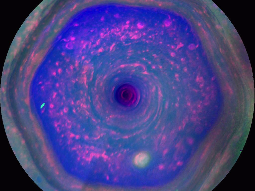 Image of Saturn's Hexagon Storm