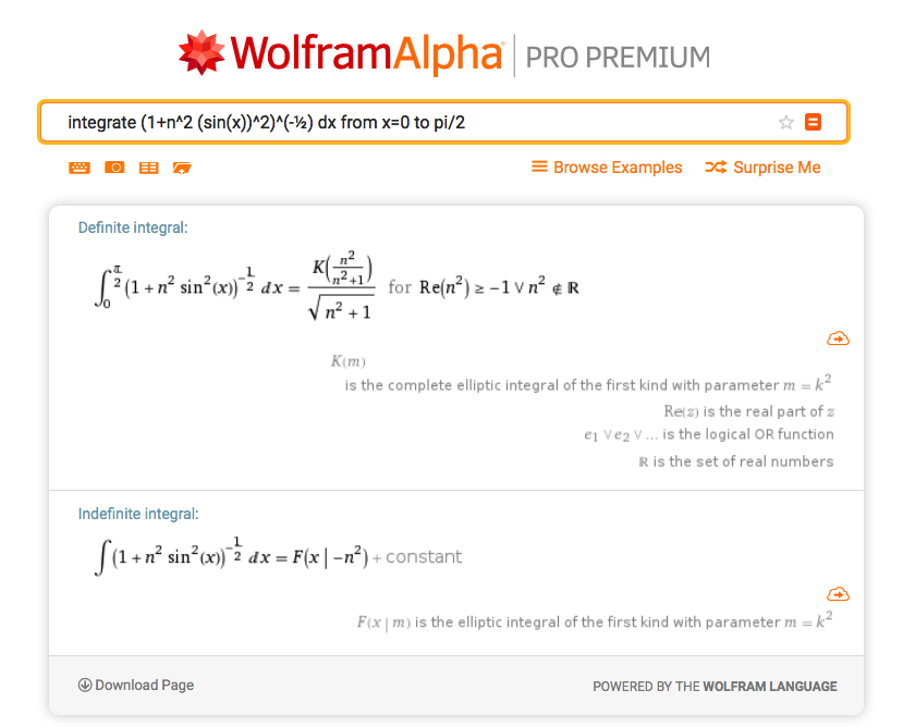 WolframAlpha result