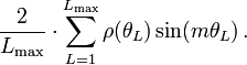 ~
\frac{2}{L_\mathrm{max}} \cdot \sum_{L=1}^{L_\mathrm{max}} \rho(\theta_L) \sin(m\theta_L) \, .
