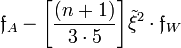 ~
\mathfrak{f}_A - 
\biggl[ \frac{(n+1)}{3\cdot 5} \biggr] \tilde\xi^2 \cdot \mathfrak{f}_W  
